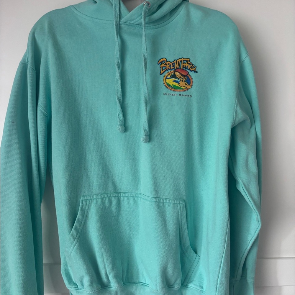 Aqua Hoodie with Drawstring